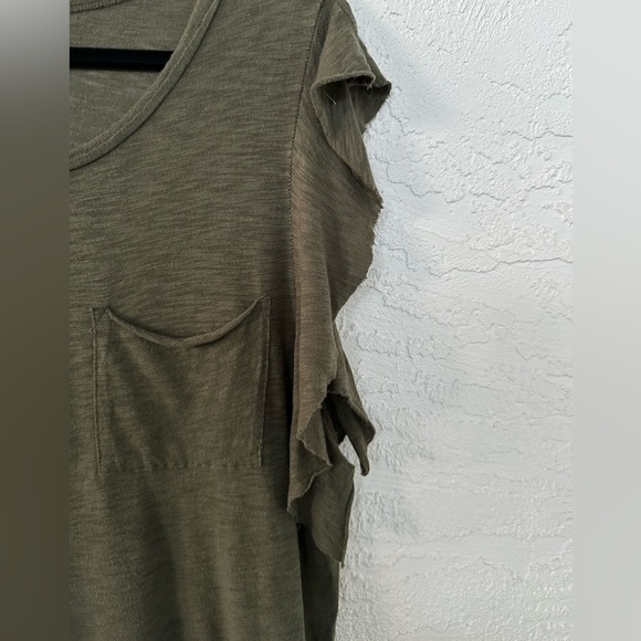 Free People We The Free So Easy Tee Shirt Army Green Medium - Picture 9 of 11